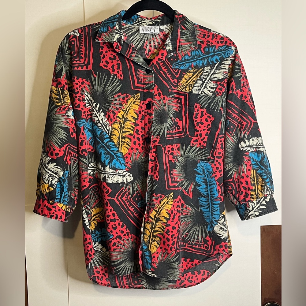 TRY 1 Women’s (VTG S) Cotton Blend Button Down Shirt EUC